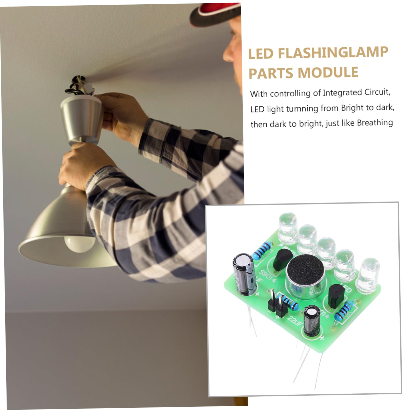 Uonlytech - Module Acoustique LED - Module Clignotant LED lumière Flash Lustre LED DIY Respirer des pièces légères Module de pièces de Lampe Clignotante LED Tons de Terre dirigé Positionner