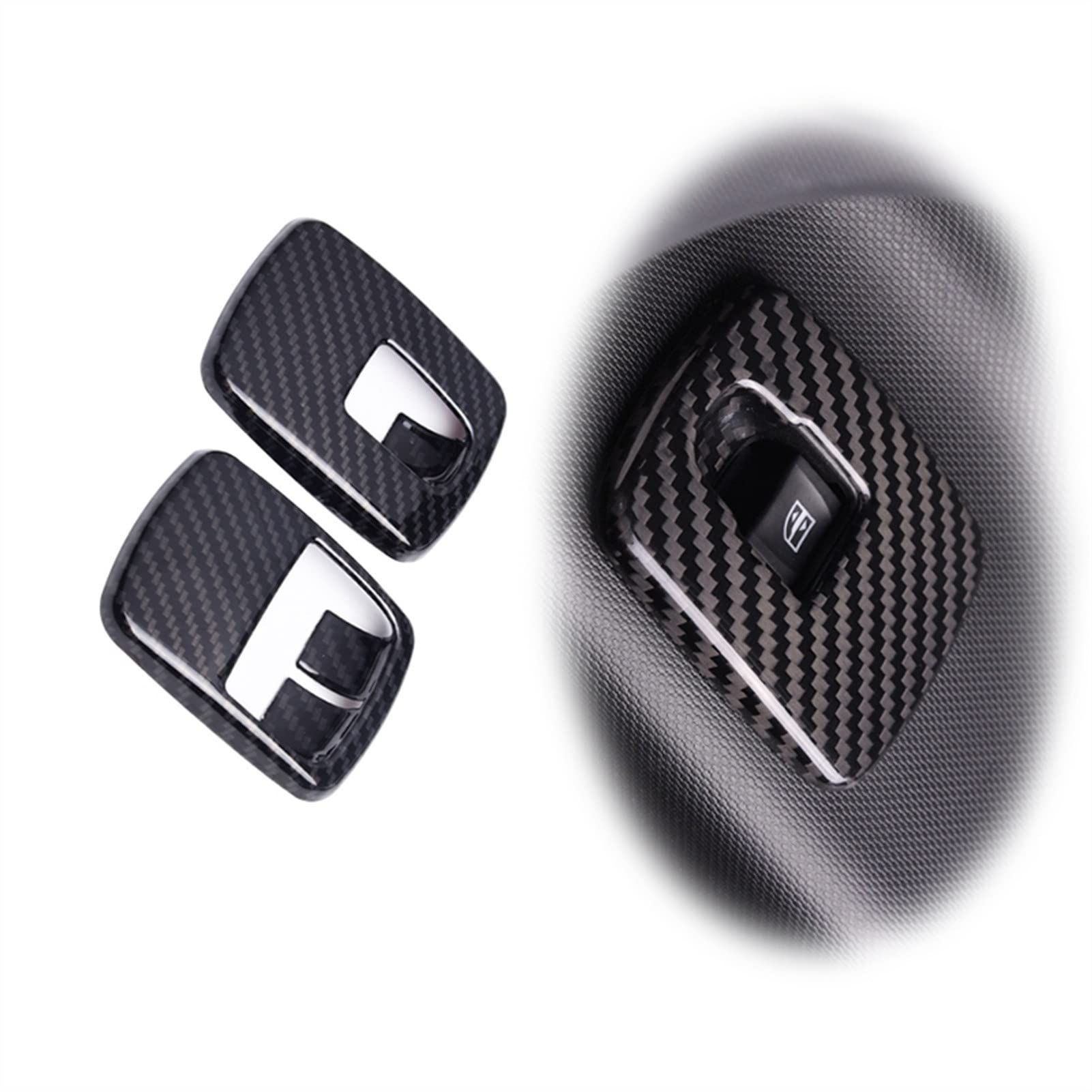 Moldura de acero inoxidable estilo carbono para elevalunas de Smart 453 Fortwo Forfour