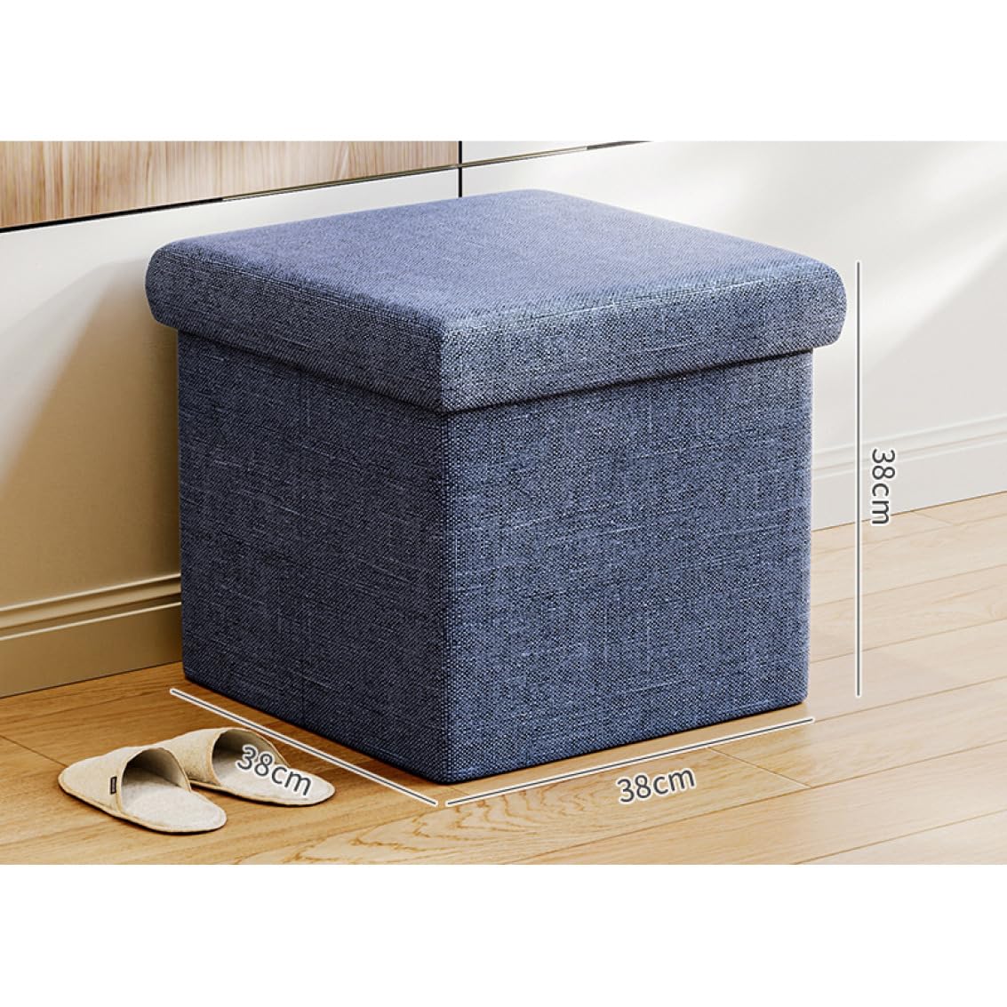 Amazon｜THLD スツール 収納 ボックススツール ネイビー 収納