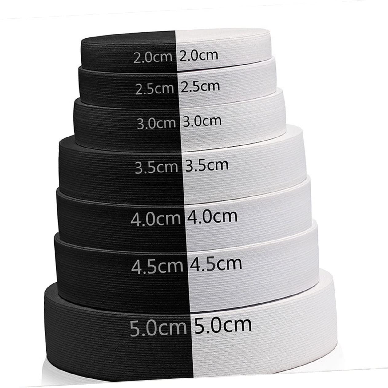 1rotolo Fettuccia Elastico Piatto Metri Banda Elasticizzata per Cucito Accessori per Abbigliamento Bianco Resistente e Stretch per Progetti e Moda