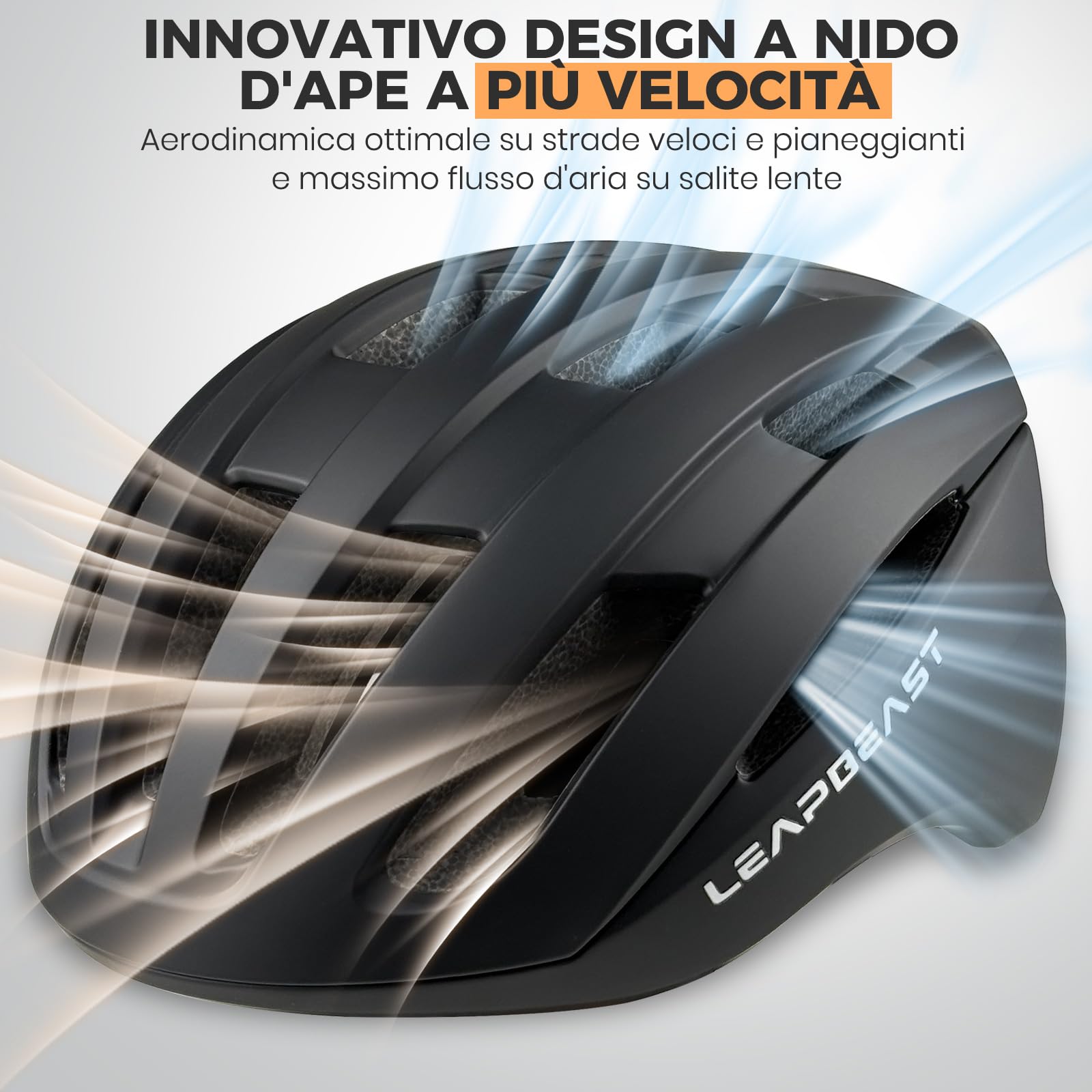 LeapBeast Caschetto Bici, Caschetto Monopattino Adulto, Casco Ben Ventilato e Regolabile,Casco per Bici con imbottitura rimovibile per Bicicletta, Ebike e Monopattino Elettrico