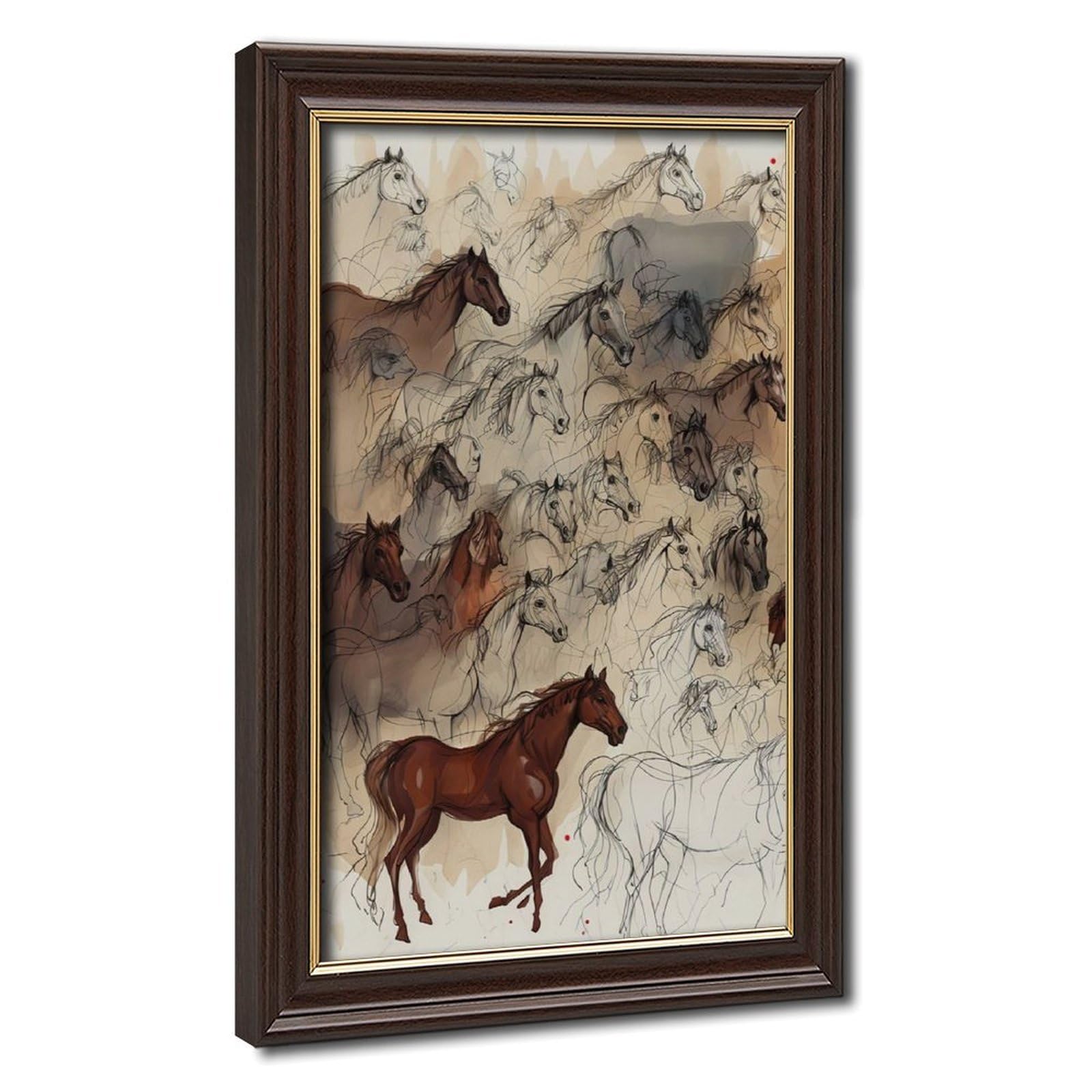 Bareronor Herd of Horses Abstract Canvas Poster Bedroom Decor Landscape Office Room Decor Gift 24" L X 36" W