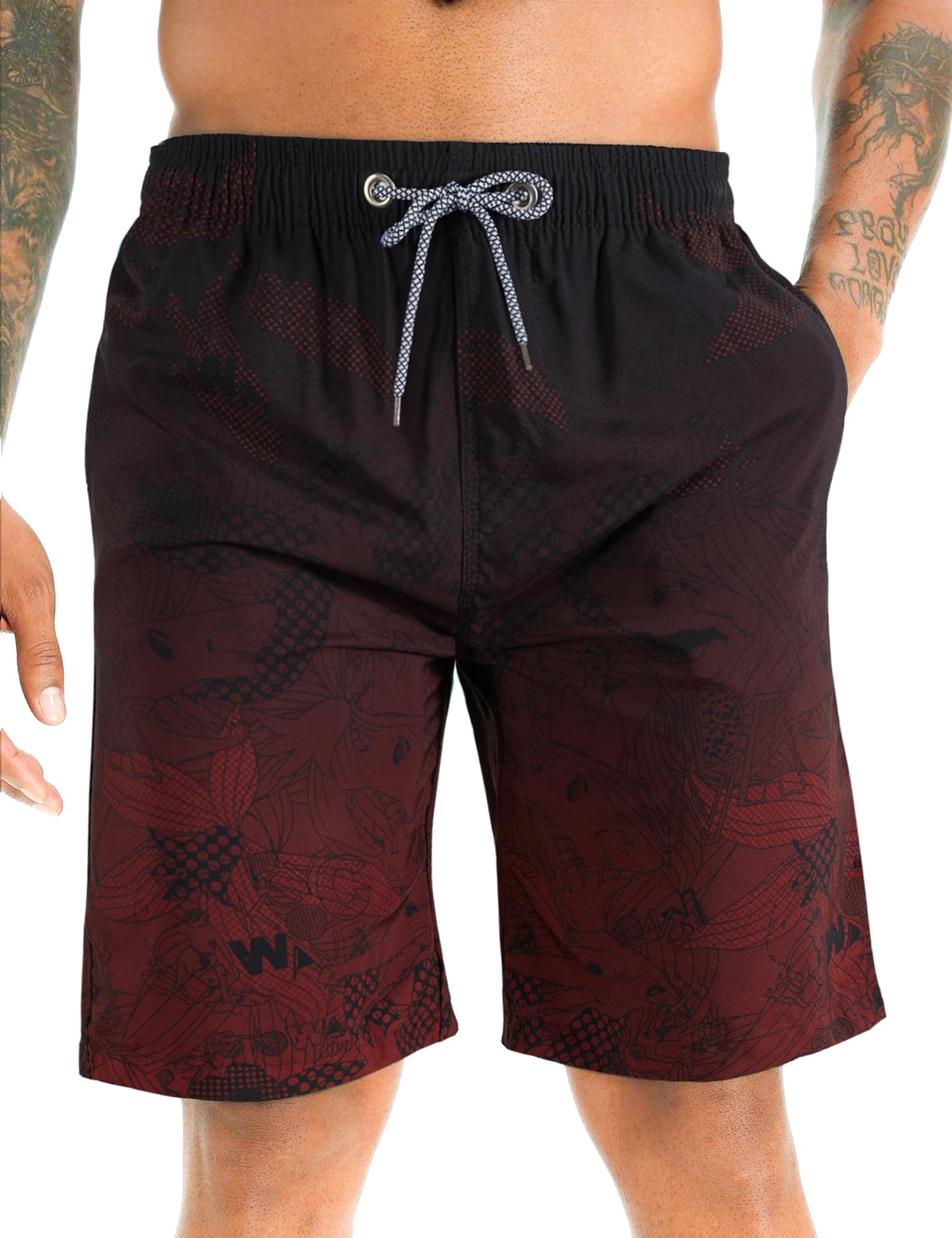 APTRO Costumi Pantaloncini da Bagno Uomo Mare Surf Piscina Stampa Hawaiana Estiva Grande Asciugatura Rapida con Fodera in Rete
