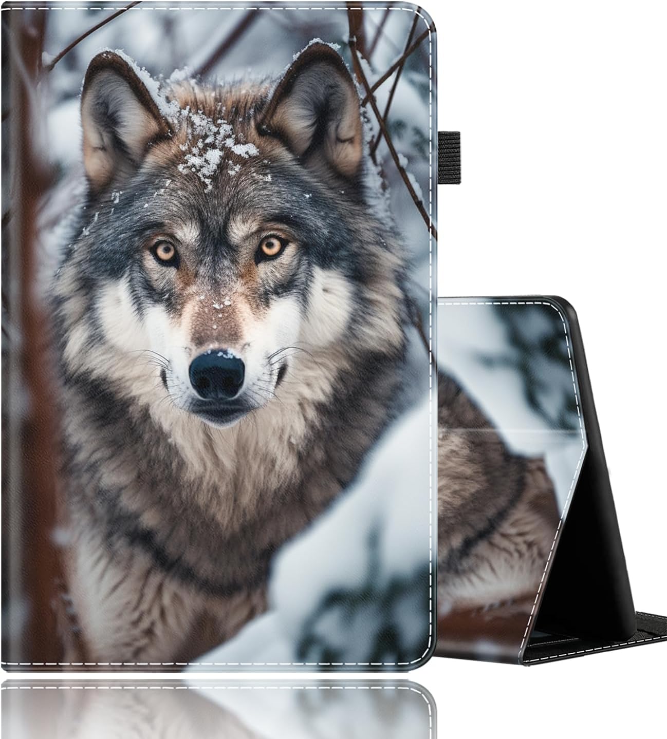 Case Fits All-New Amazon Kindle Fire HD 10 & 10 Plus Tablet (13th/11th Generation, 2023/2021 Release) 10.1", Durable Shockproof Protective Cover with Auto Wake/Sleep，Snow Wolf