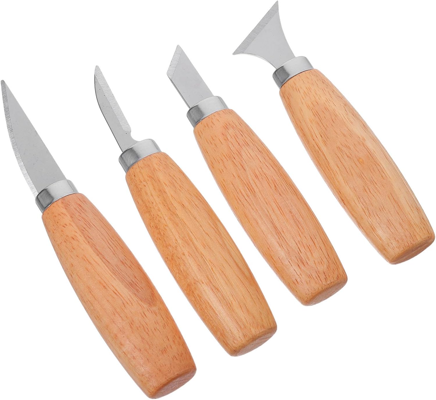 4pcs Professional Wood Carving Kit with Wooden Handle Knives