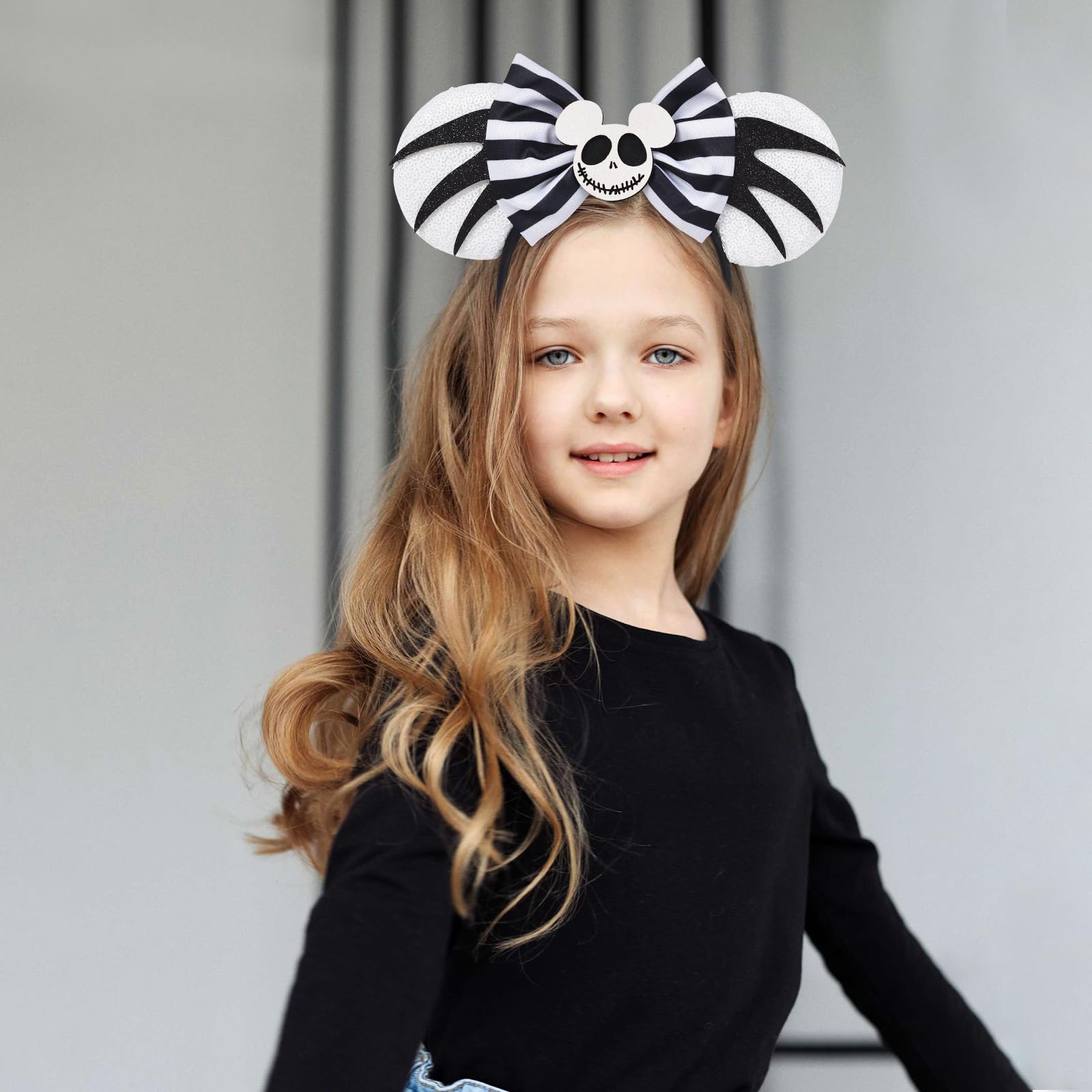 Amazon.com: Seamoy Sequin Mouse Ears Headband,Nightmare  display picture 1