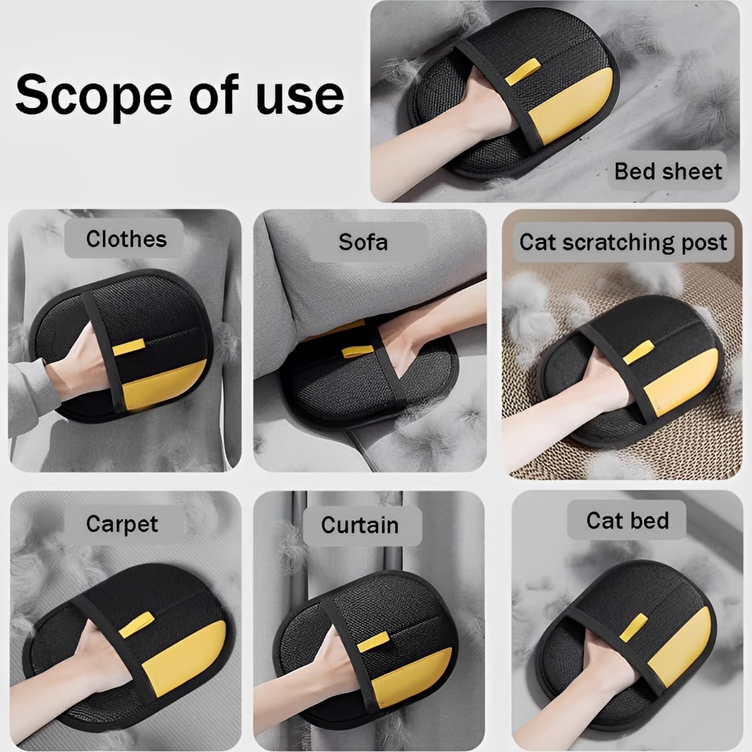 Pet Hair Removal Glove for Cats & Dogs, Newly Upgraded Reusable Electrostatic Dog Hair Gloves, Pet Hair Remover Tool for Couch, Carpet, Clothing and Bedding