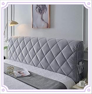 Wezgłowie pokrowiec zagłówek pokrowiec na głowę łóżko 120/150/160/180/190 cm podwójny/pojedynczy/King Size biały/szary/różowy wyściełany aksamit premium (kolor: E, rozmiar: 220 cm)