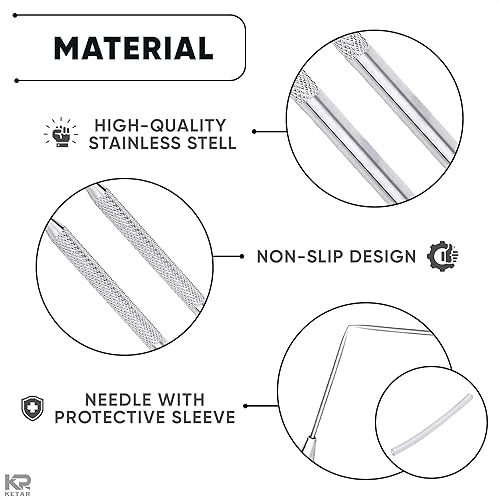 Miniatura 3 de KETAR 4 herramientas de aguja de cerámica  Herramientas de aguja de 6.3 pulgadas para arcilla, puntas de acero inoxidable duraderas, agarre