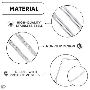 KETAR 4 Pcs Pottery Tools Tips, 6.1 Inch, Stainless Steel, Knurled Grip