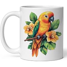 No Thorns Media Conure Mug 11oz White Ceramic Cute Coffee Mug for Souvenir Animal Gift Home Office Kitchen ID44991