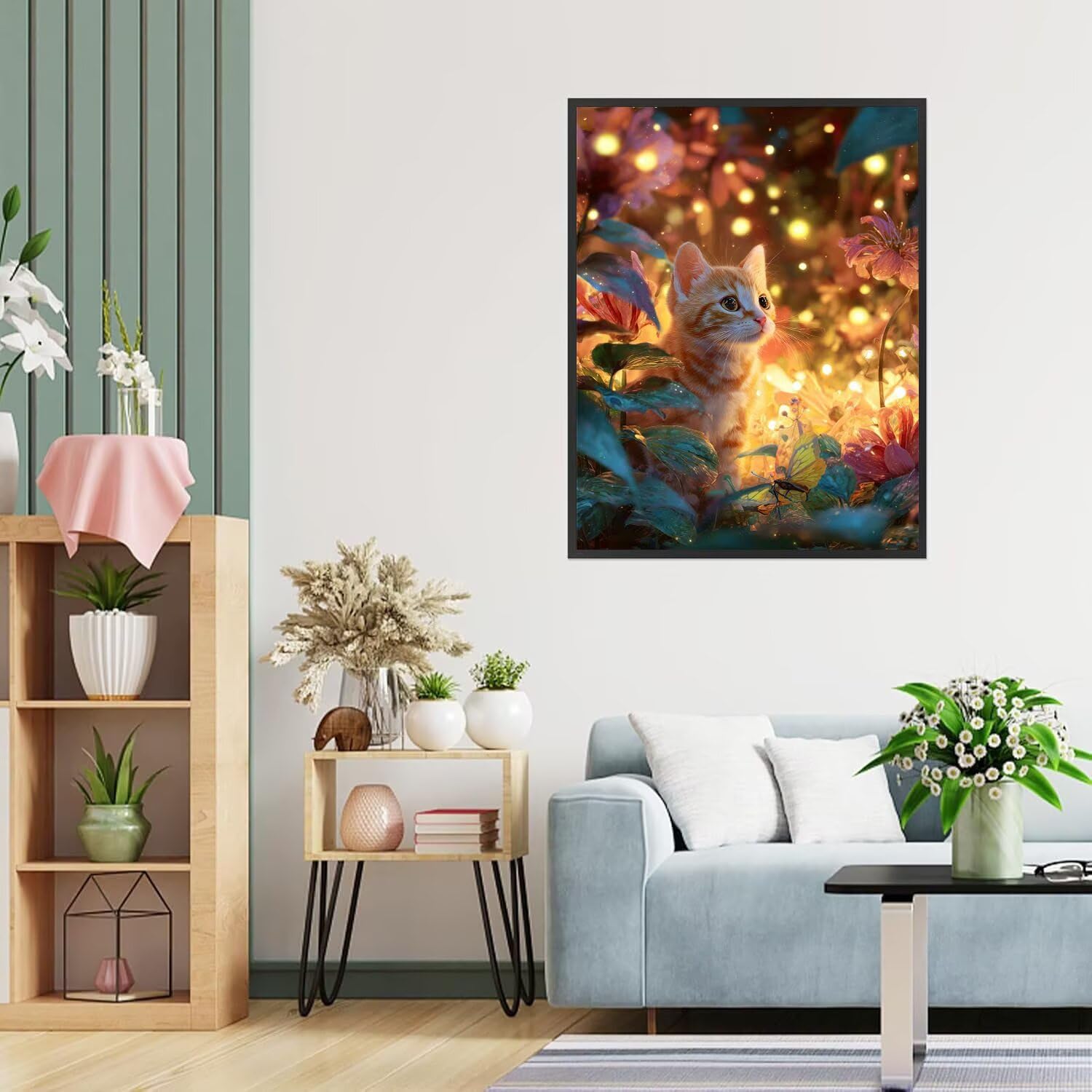Dipingere con i Numeri Adulti gatto, Foreste Dipingere con i Numeri Bambini DIY Kit, Set Premium con Pennelli, Decorazione Casa & Creativo Regalo di Compleanno, Attività di Tempo libero 90x120cm z-293