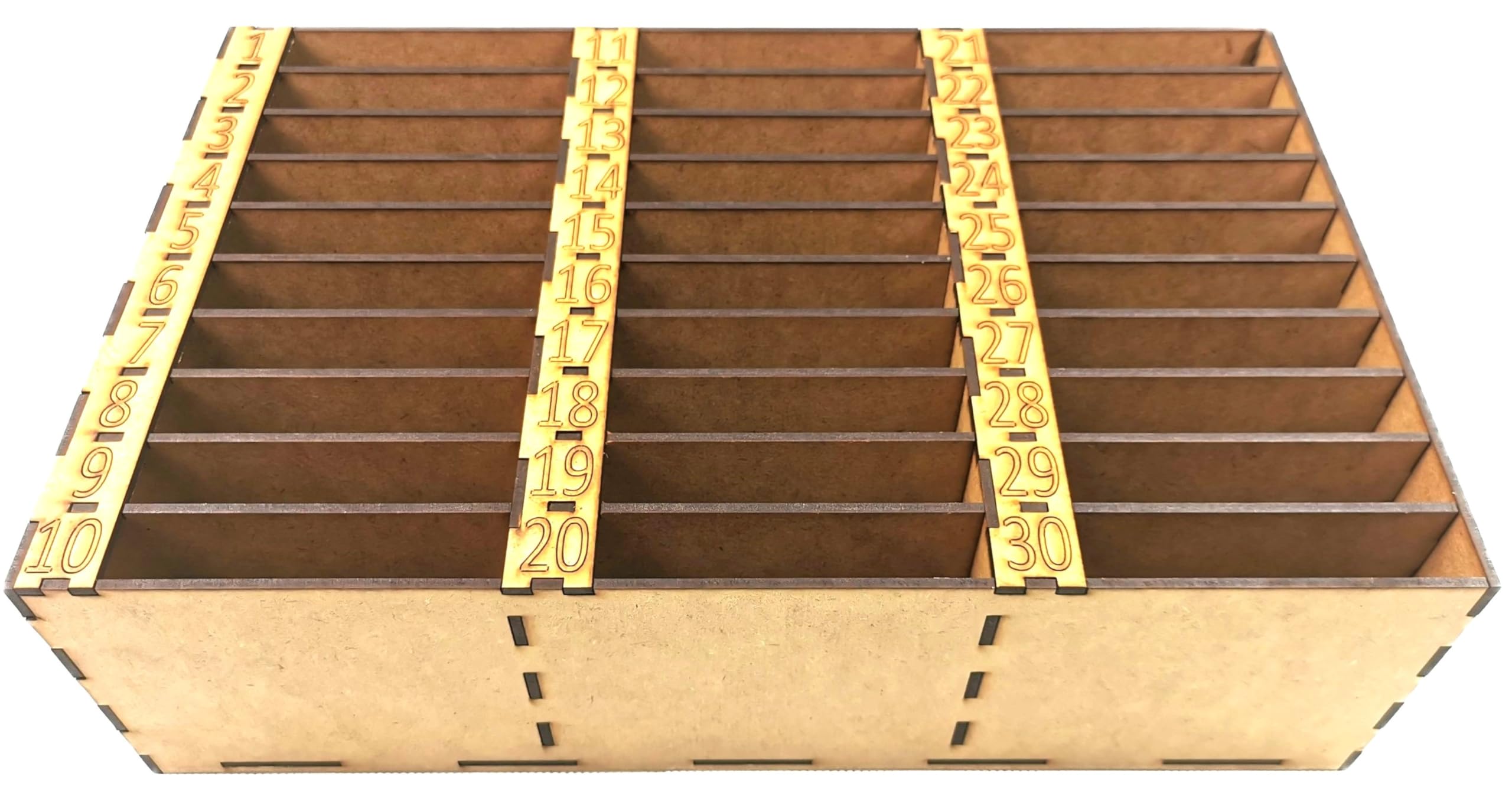 Boîte de rangement pour téléphone portable avec 30 compartiments numérotés - Support de téléphone portable en bois pour salles de classe, formations et séminaires - Boîte de rangement pour