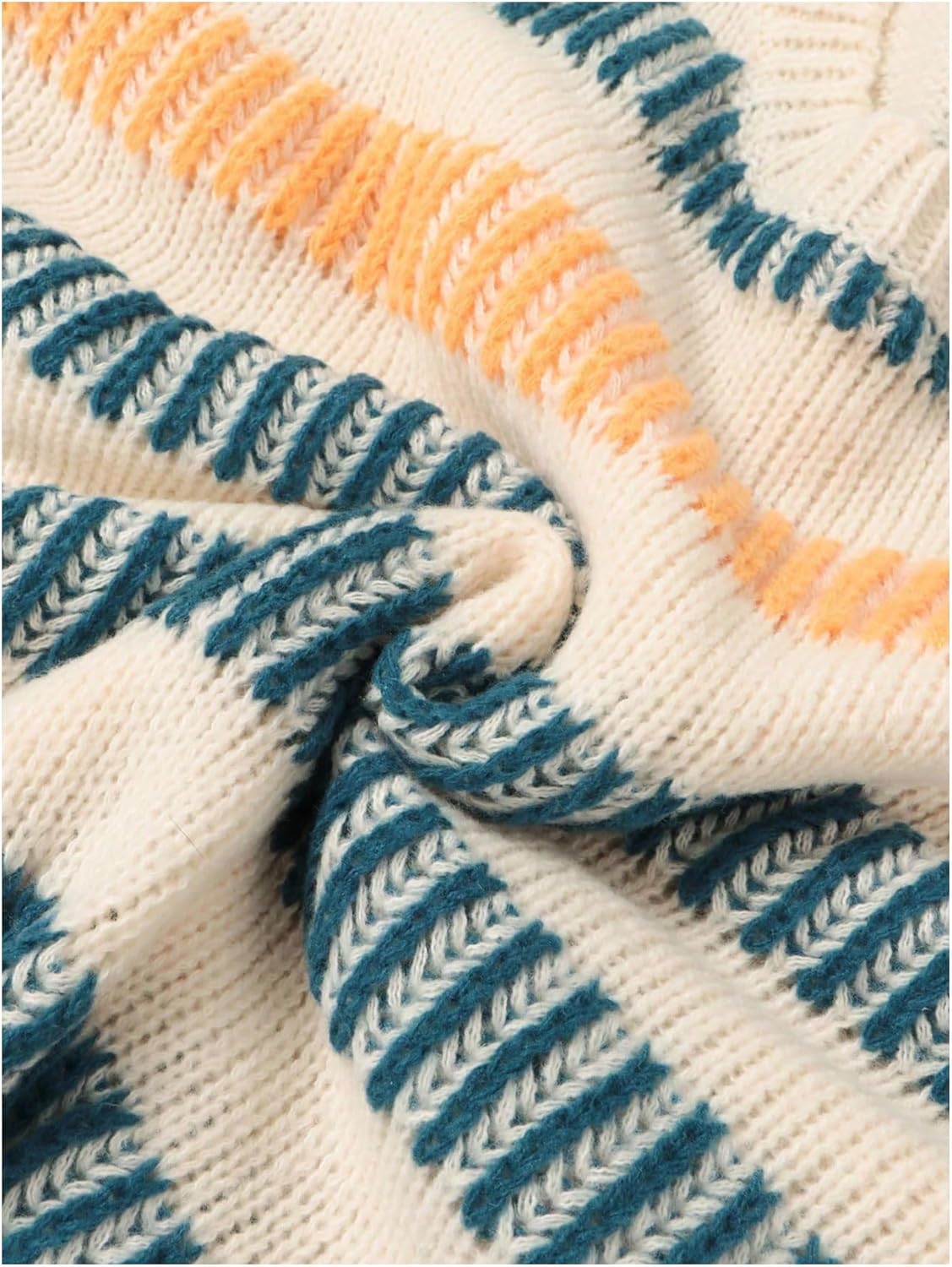 Verdusa Women's Oversized Striped Sweater Colorful Chunky Sweaters Streetwear Knit Pullover Tops - Image 7