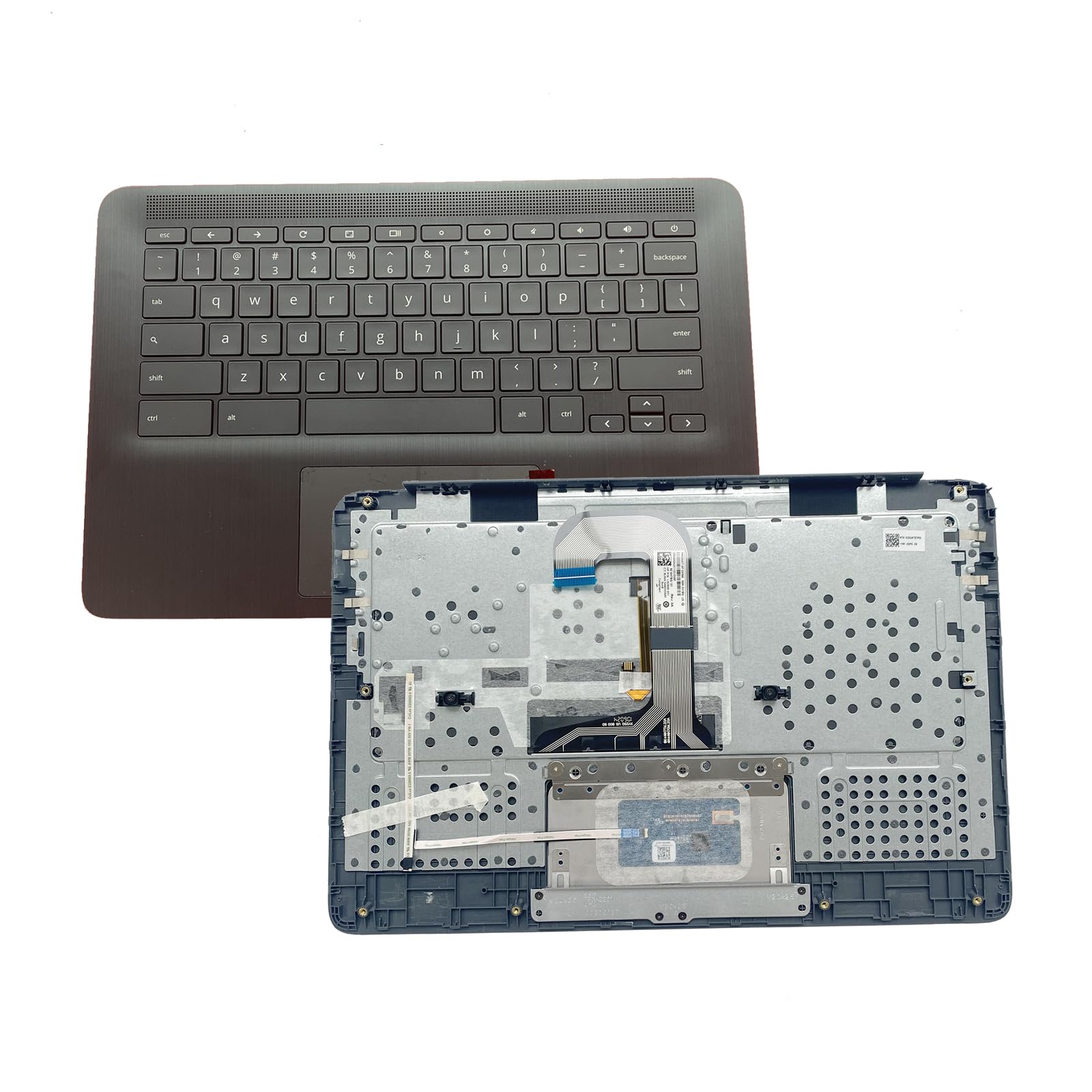 D-KXCPELE Replacement Upper Case Palmrest for HP Chromebook 14 G6 Series Laptop with Backlight Keyboard and Touchpad Assembly L90460-001