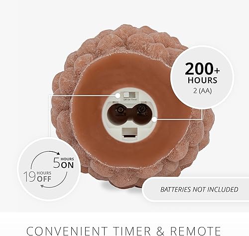 Miniatura 20 de Luminara Pinecone - Velas sin llama, con acabado marrón tiza, figuras de cono de pino, velas LED sin perfume, funcionan con pilas, con temporizador