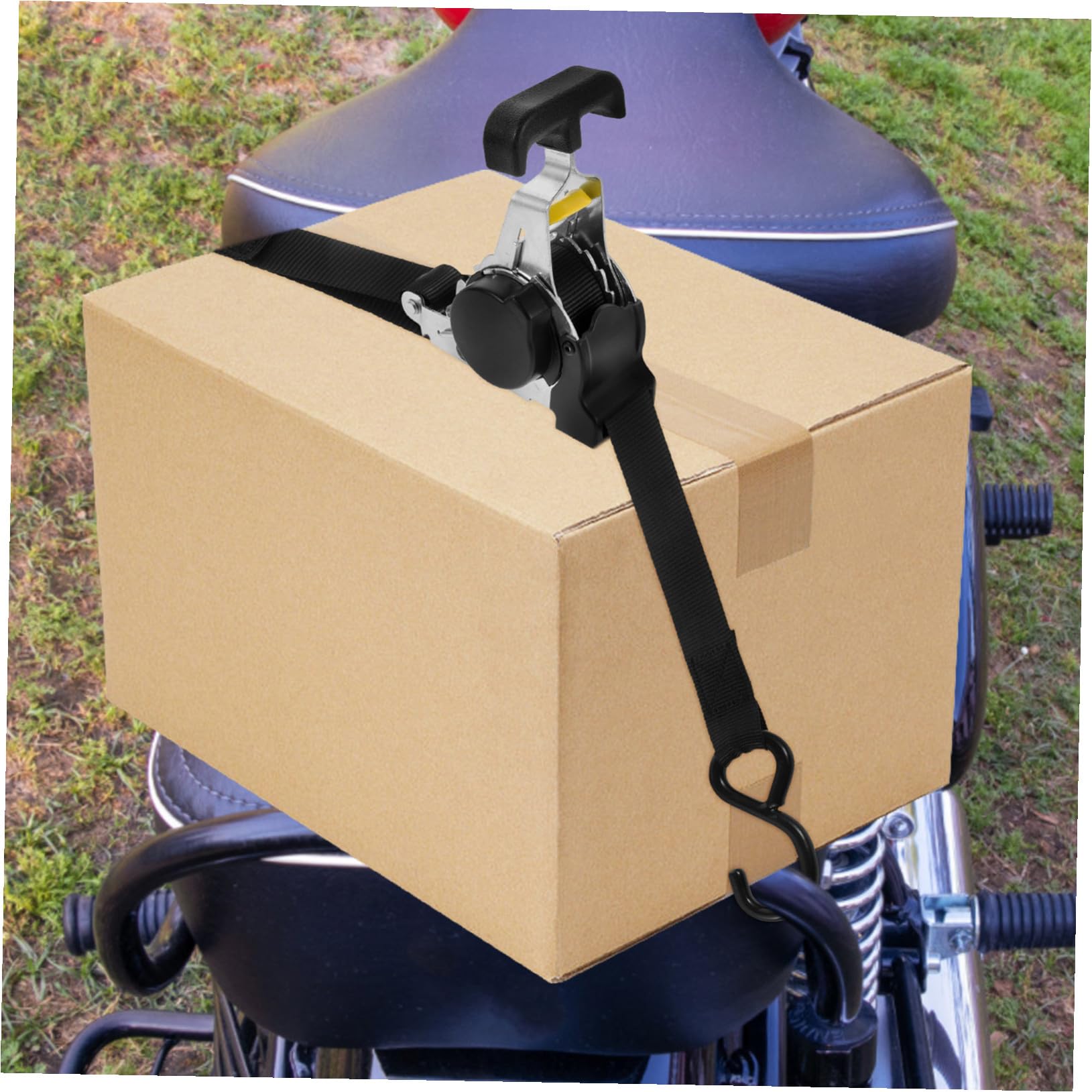 jojofuny Automatischer Spanngurt mit Ratschenmechanismus aus Polyester Verstellbare Länge Robustes Befestigungsgurt für LKW und Motorrad zur Ladungssicherung