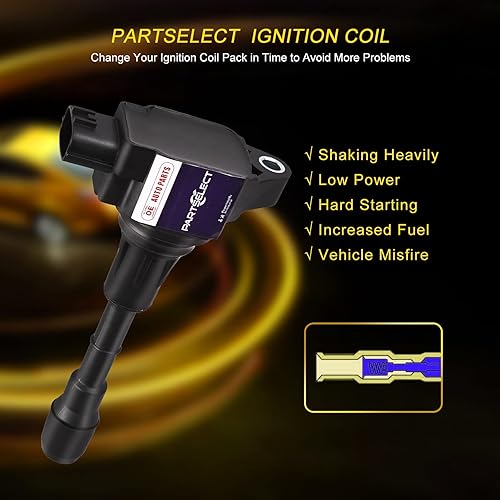 Miniatura 6 de Paquete de bobinas de encendido UF617 Reemplazo para Nissan 370Z V6 3.7L Bobinas de encendido para Infiniti M56 Q70L Q70 G37 M37 Q40 Q50 Q60 QX50