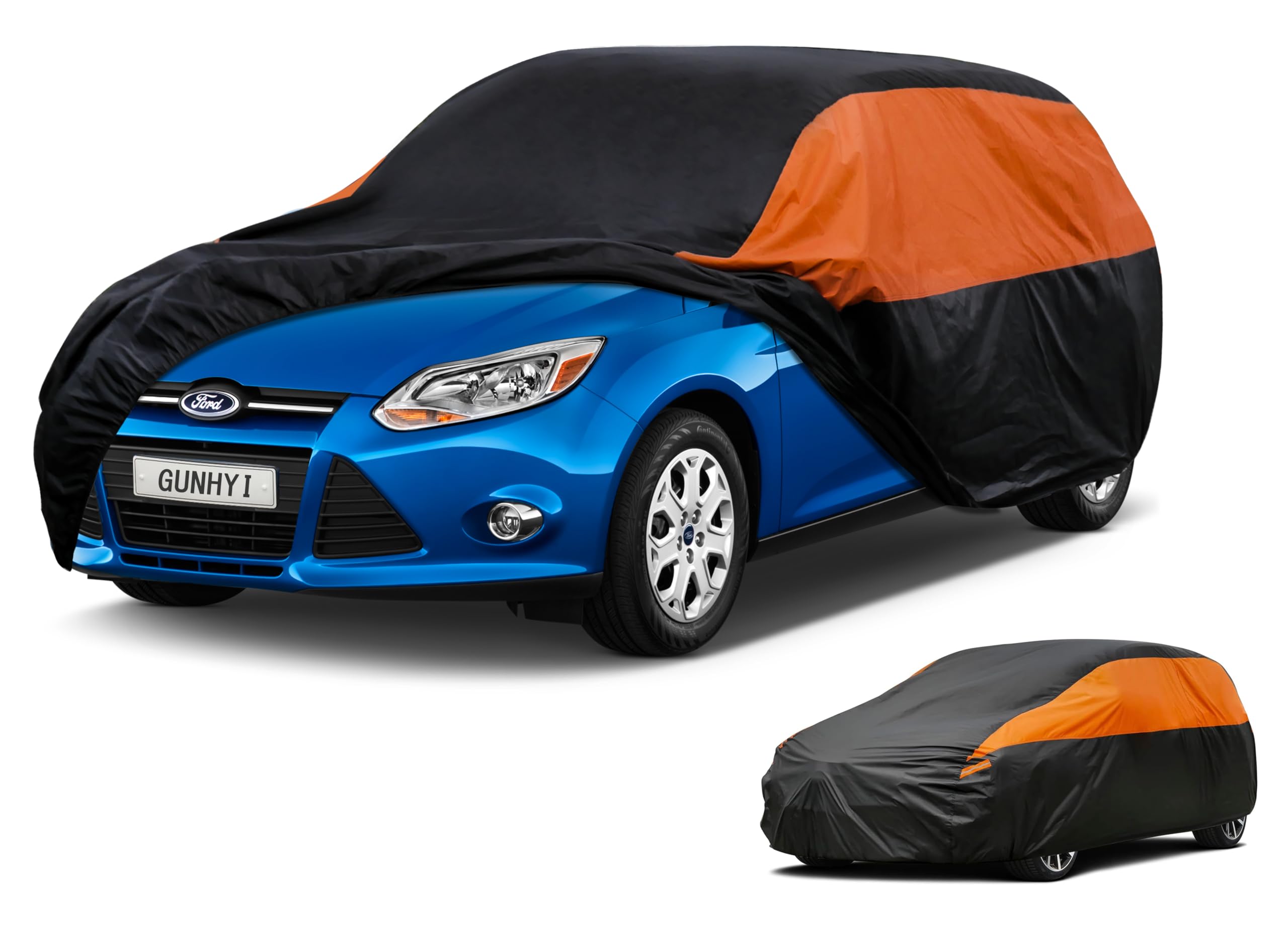 GUNHYI Waterproof Full Car Cover Custom Fit Ford Focus Hatchback