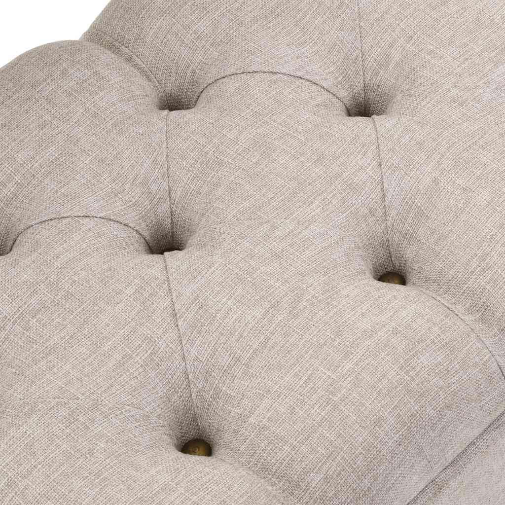 vidaXL Storage Bench, Storage Bench with Padded Seat and Backrest, Hall Bench for Entryway Living Room Home, Retro Style, Cream Fabric