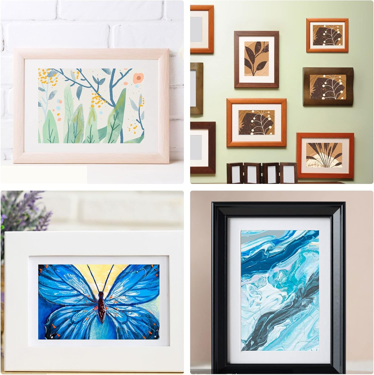 15 Pack 8x10 White Picture Mats, Frame Mattes for 5x7 Pictures Photo Frame Mat Core Bevel Cut Mat Board Show Kit for Photos, Prints, Artworks