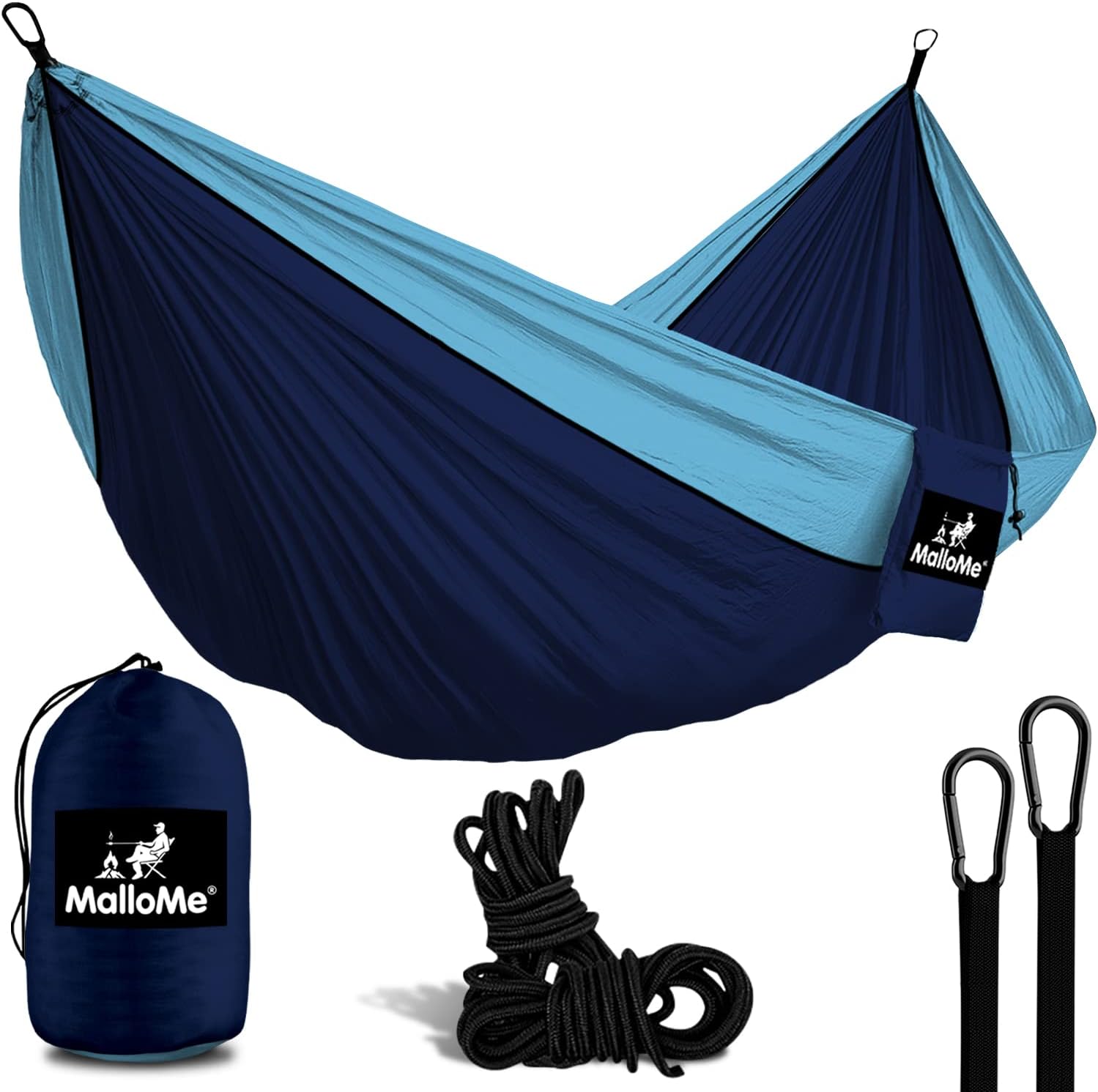 MalloMe Hammock - Camping Hammocks - Portable Hammock Kids Hammock Outdoor Hammock - Hamaca Double Hammock - 2 Person Hammock Tree Hammock - Hamock Travel Hammock - Backpacking Hammocks for Outside