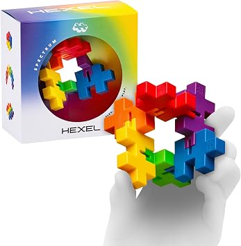Plus Plus - HEXEL Spectrum - Fidget Sensory Puzzle Toy - Travel Friendly, Quiet Stress and Anxiety Relief for Kids/Adults