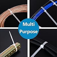 Vista 3 de 1000 bridas pequeñas blancas de 4 pulgadas, mini bridas para cables, pequeñas cremalleras de 4 pulgadas, micro autobloqueo, plástico transparente