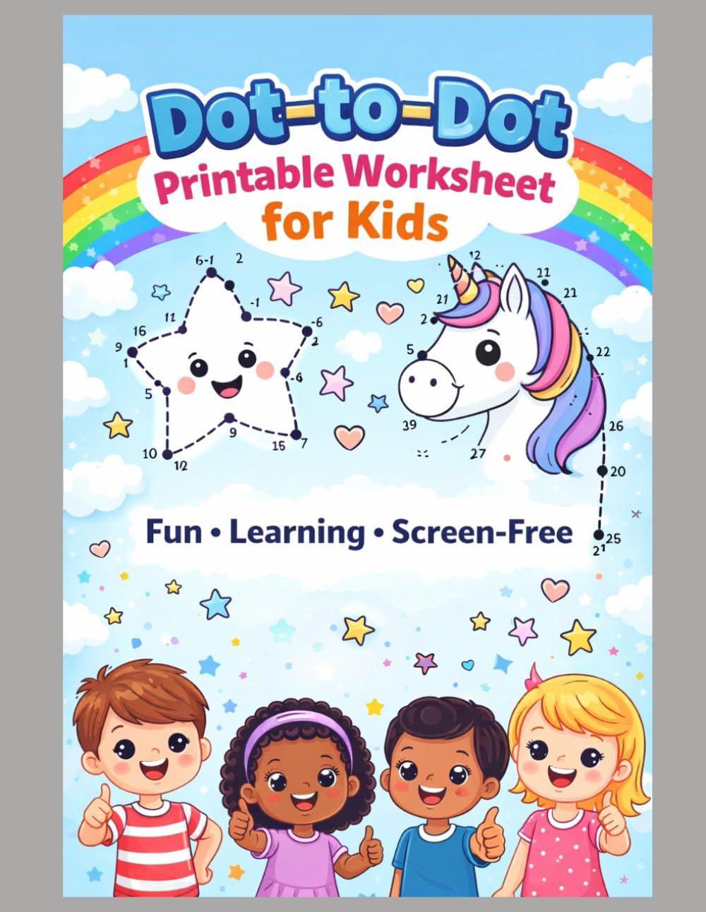 Dot-to-Dot Printable Worksheet for Kids