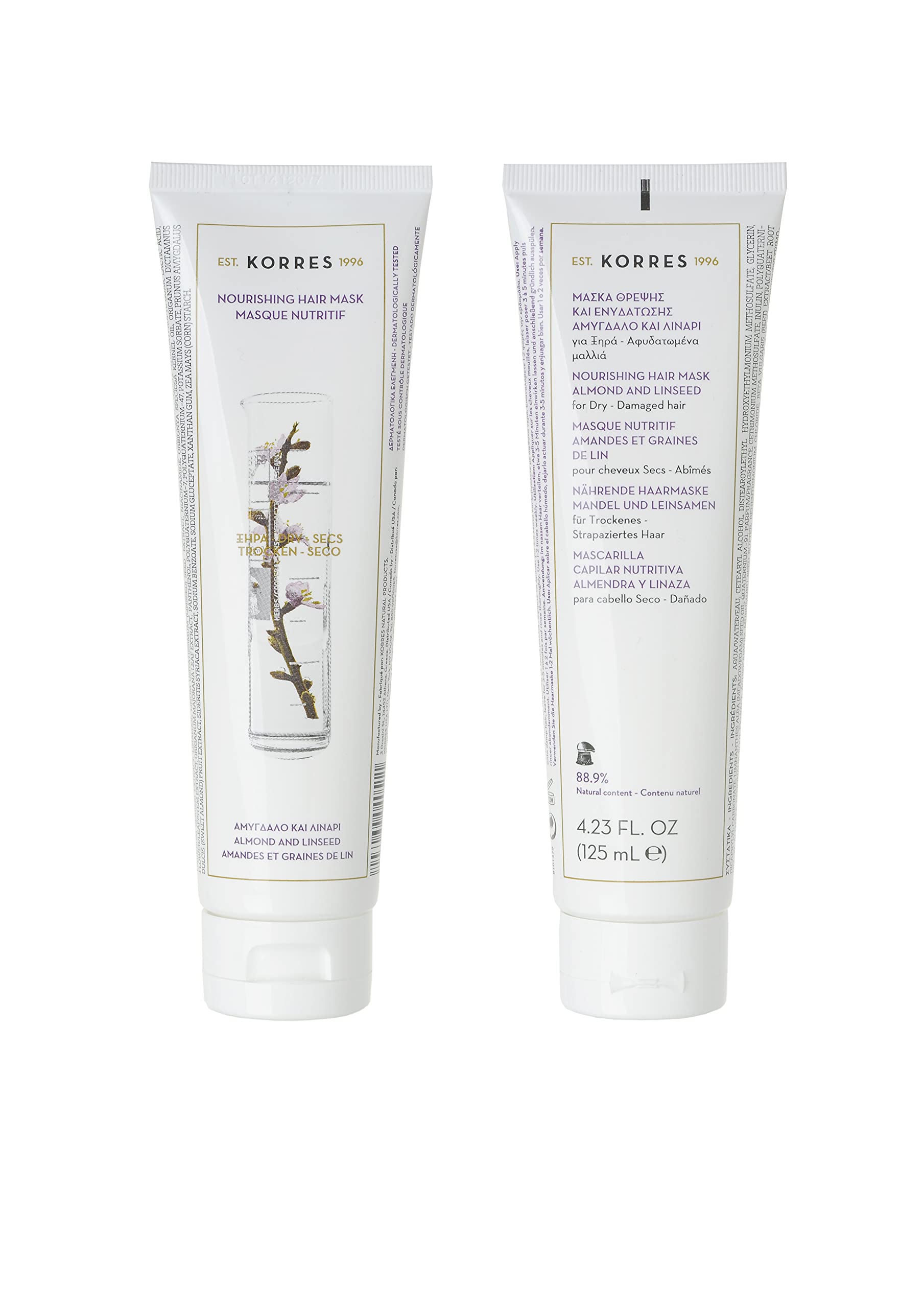 Image secondaire de Korres Masque Capillaire Nutritif, Amandes/Graines de Lin, 125 ml