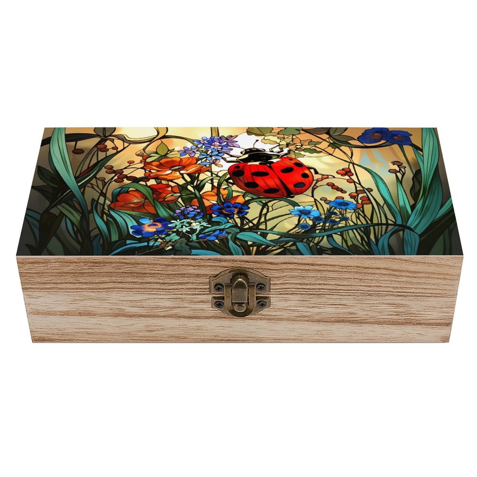 asbwuo Insects Vintage Wooden Keepsake Box