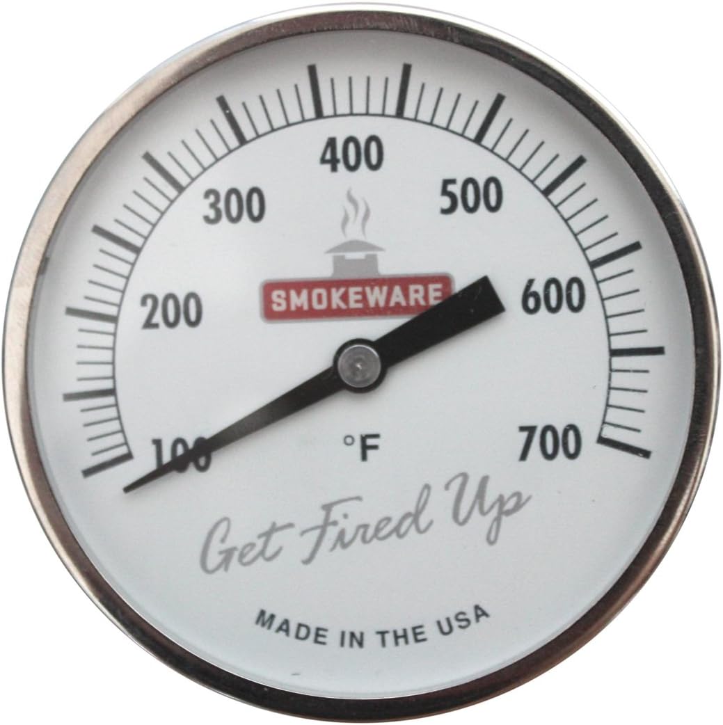 SMOKEWARETemperature Gauge – 3-inch Face, 0-700°F Range, White, Replacement Thermometer for Big Green Egg Grills, Made in The USA