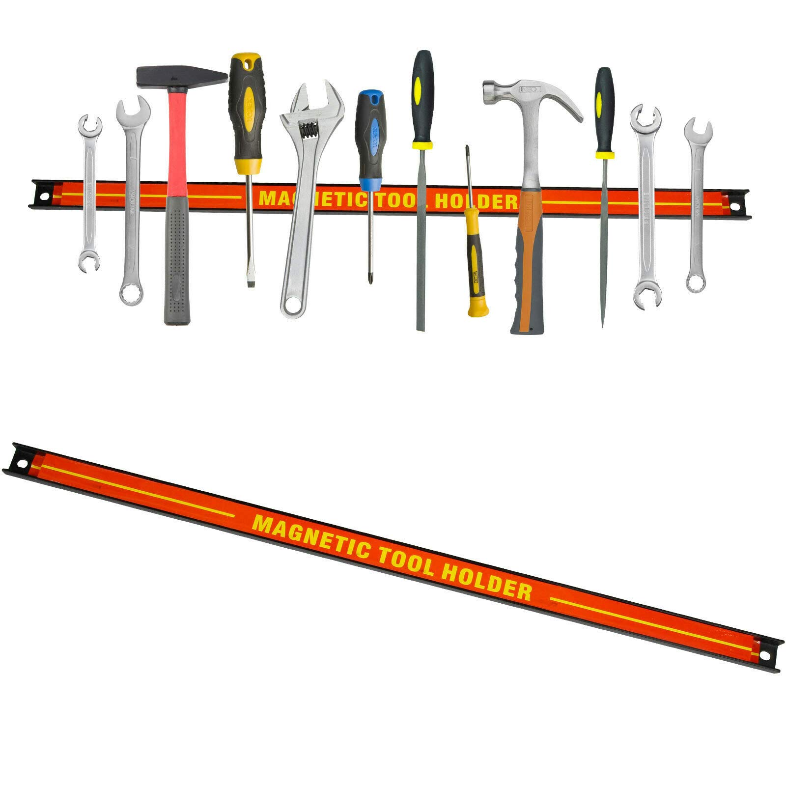 Sellnet - Set di 2 barre magnetiche per attrezzi da 60 cm, supporto magnetico per parete