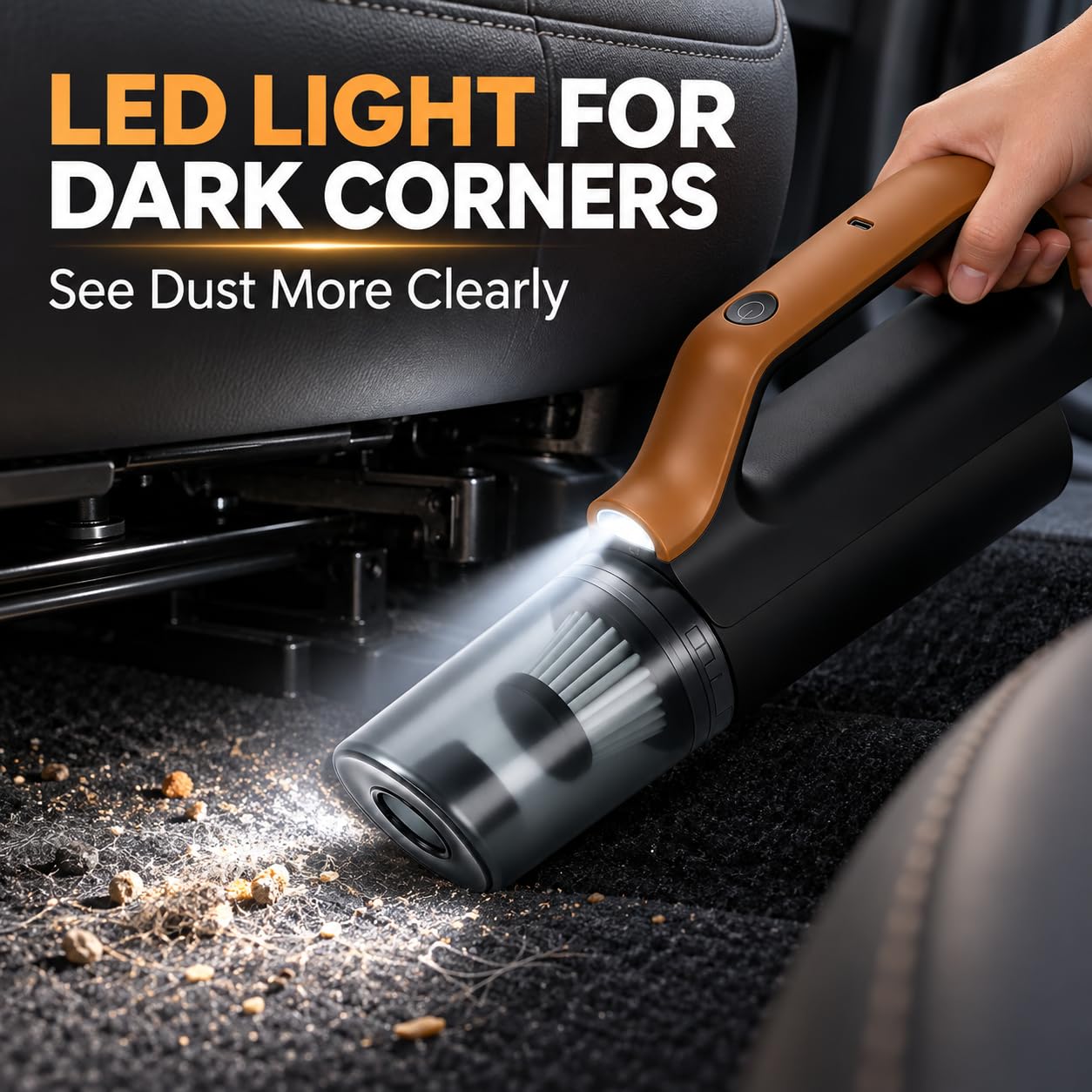 Aspiradoras de Mano 4 en 1, Aspiradora Inalámbrica para Coche con Luz LED