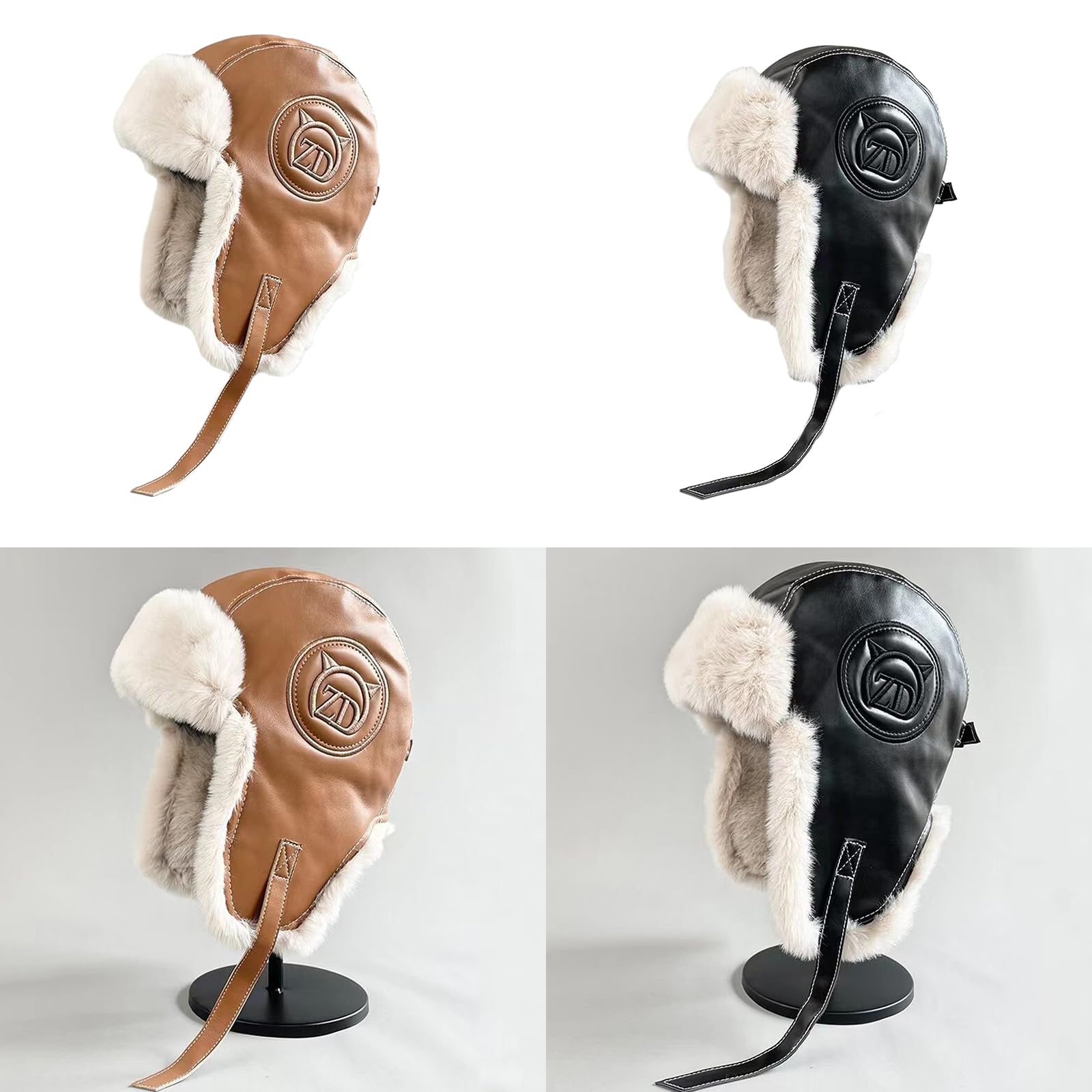 Vintage Hat for Adult Winter Role Play Party with Ear Flap Stage Performances Costume Headdress Brown