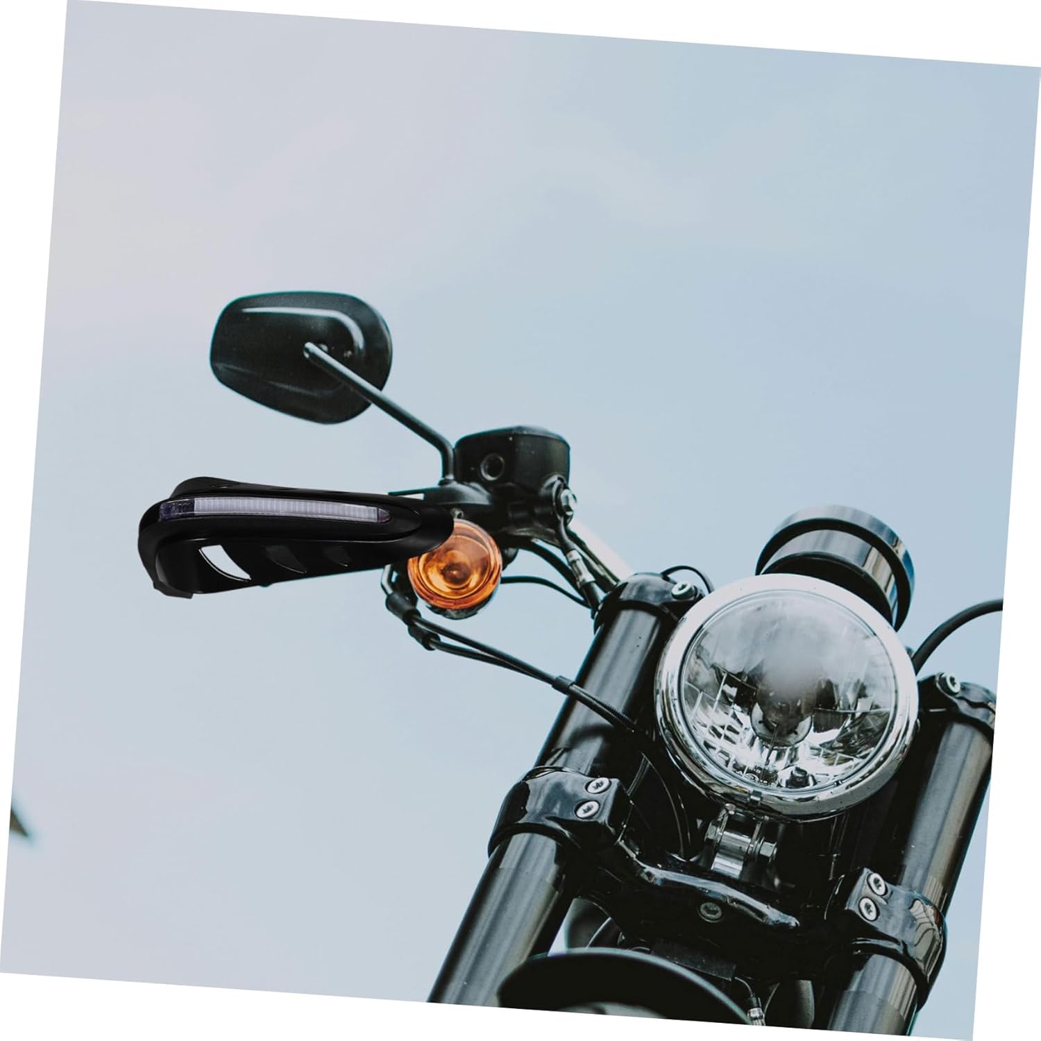 Cabilock 2pcs Led Handlebar Guard for Motorcycles Enhanced Visibility Easy Installation Stylish Design and Windproof Feature for Safe Riding