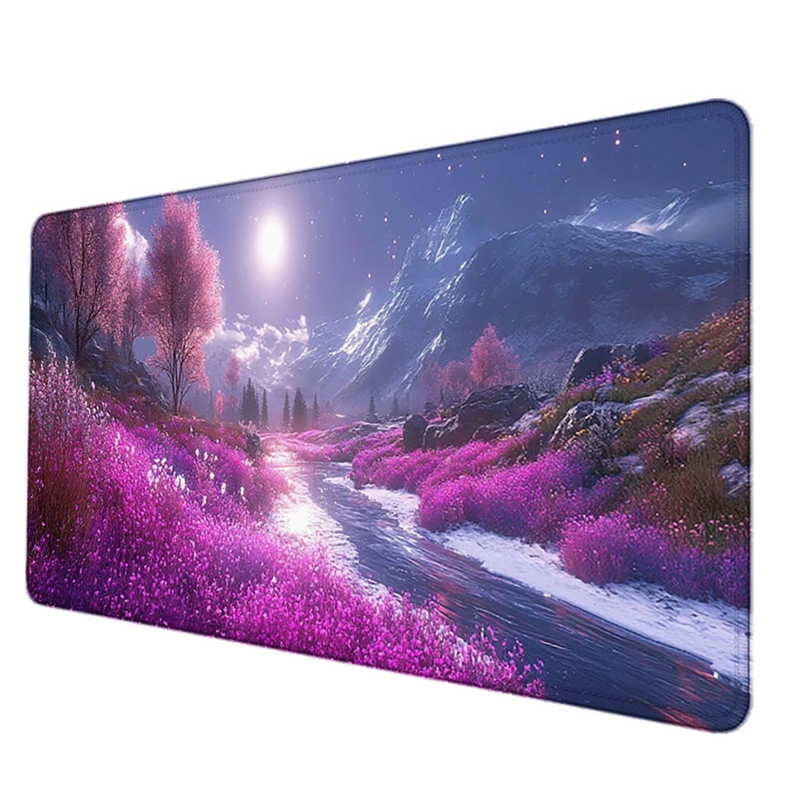 Naturalna podkładka pod mysz XXL 1200 x 600 mm, wodoodporna podkładka pod mysz krajobraz wzór szyte krawędzie design akcesoria biurowe antypoślizgowa gumowa podstawa powierzchnia dla gracza -hjw25063C