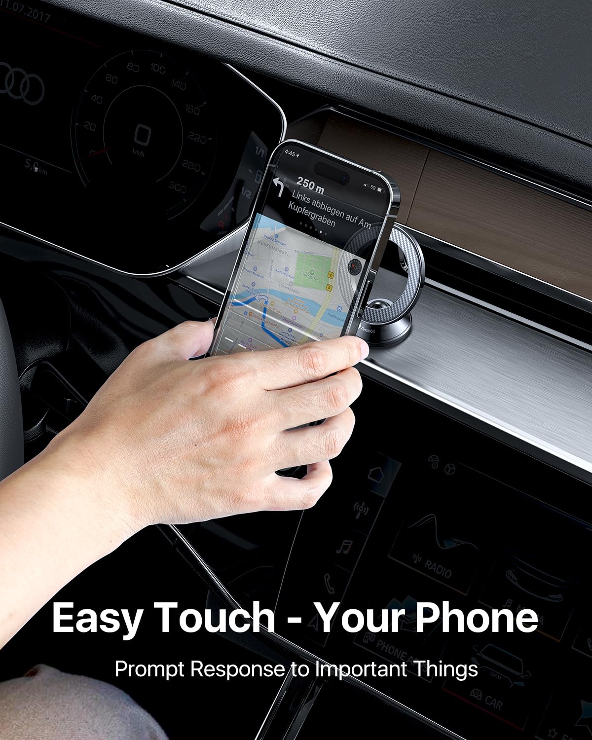 andobil Magnetic Phone Holder for Car [Small BUT Ultra Stable] All-Metal  for MagSafe Car Mount [Powerful 20 Magnets] Dashboard Phone Holder  Compatible