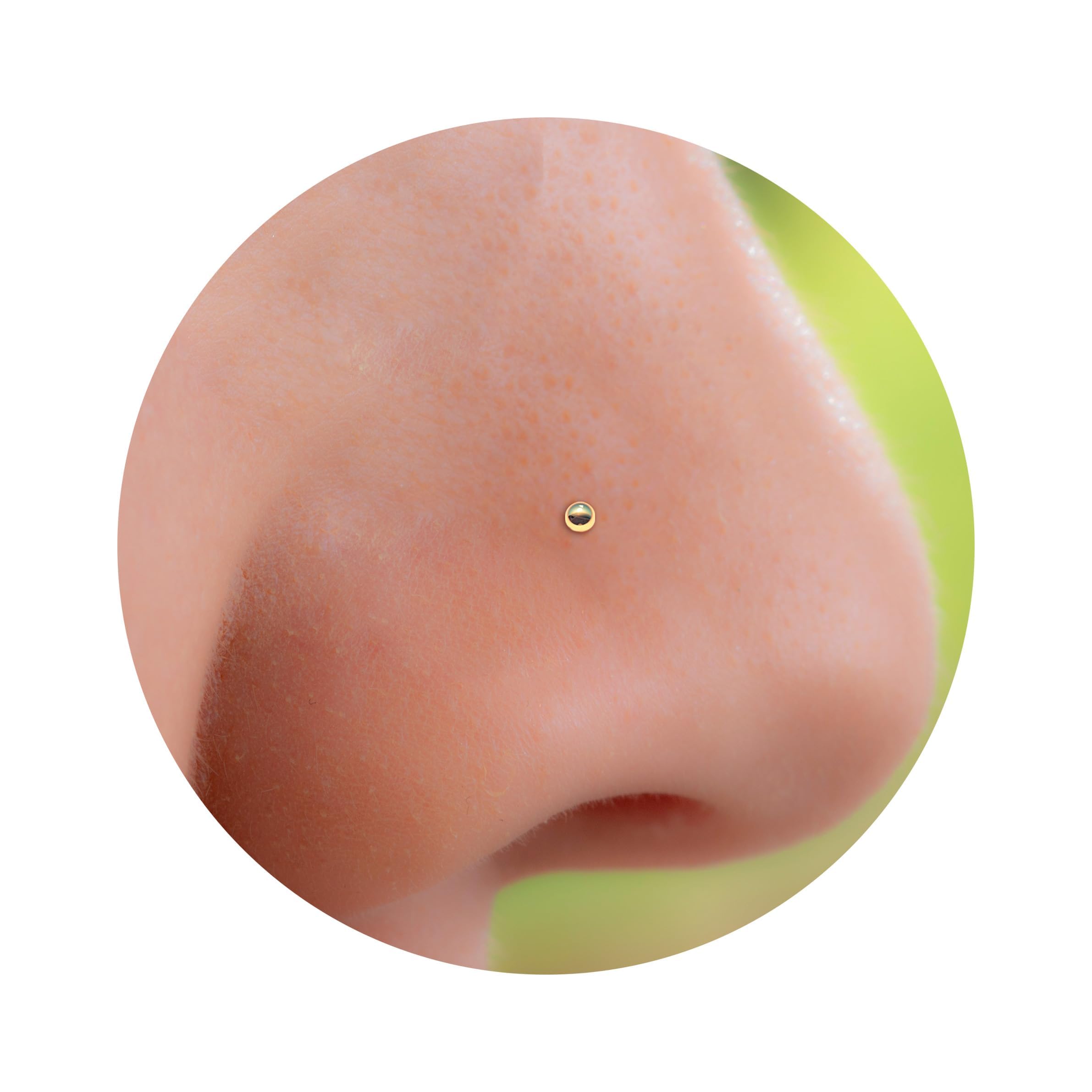 Sterling Silver 1mm & Tiny 14k Gold Filled L Shaped Nose Stud – Dainty 1mm Ball Nose Piercing for Women – Comfortable 24G Gold & silver Nose Pin for Sensitive Skin – Nose Jewelry for Women & Men