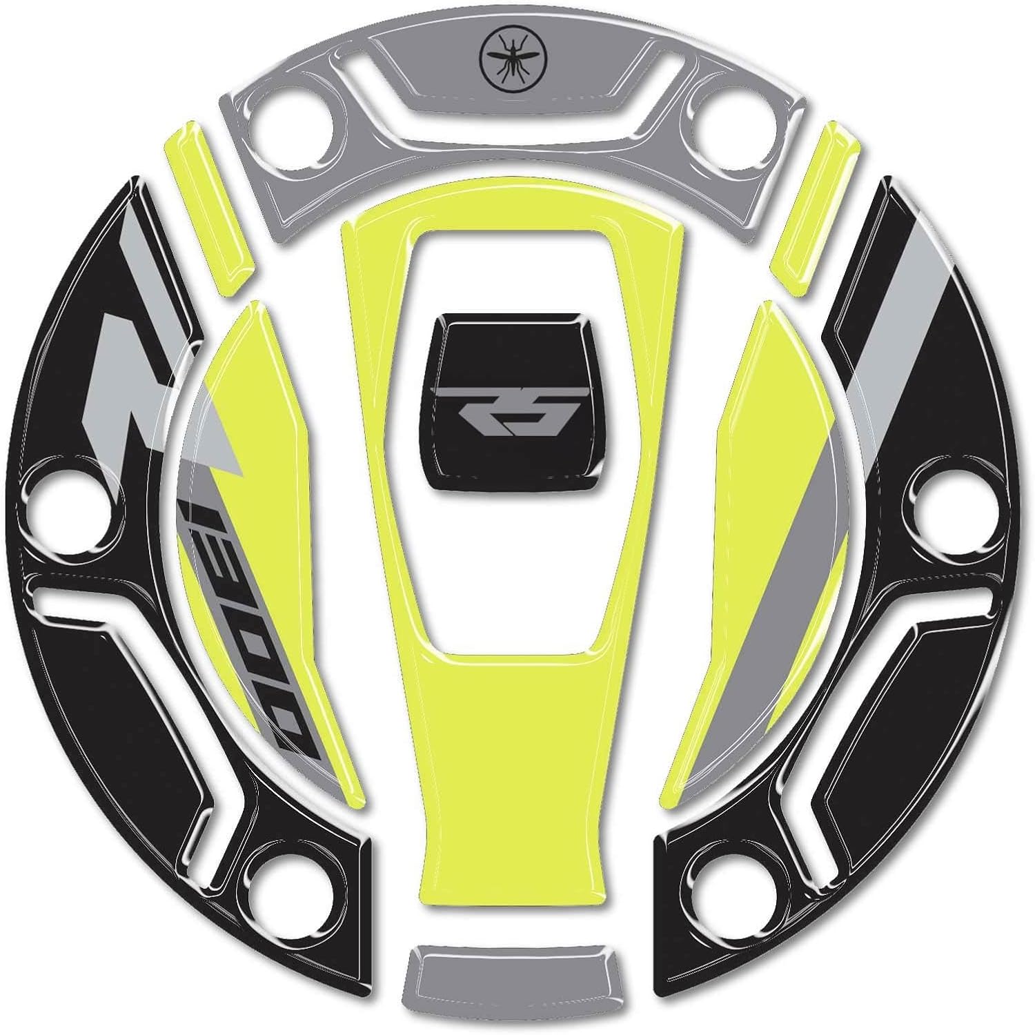 labelbike - 3D Sticker Motorcycle Keyless Tank Cap Protection and Decoration in Resin Compatible with BMW R1300RS Color Yellow