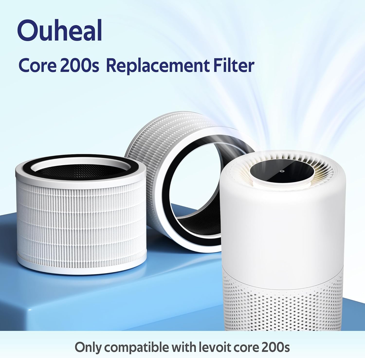 Core 200S Replacement Filter Compatible with LEVOIT Core 200S-P Air Purifier, 3 stage Filter, Grade H13, Replace Part #Core 200S-RF,Pack of 4 - Image 2