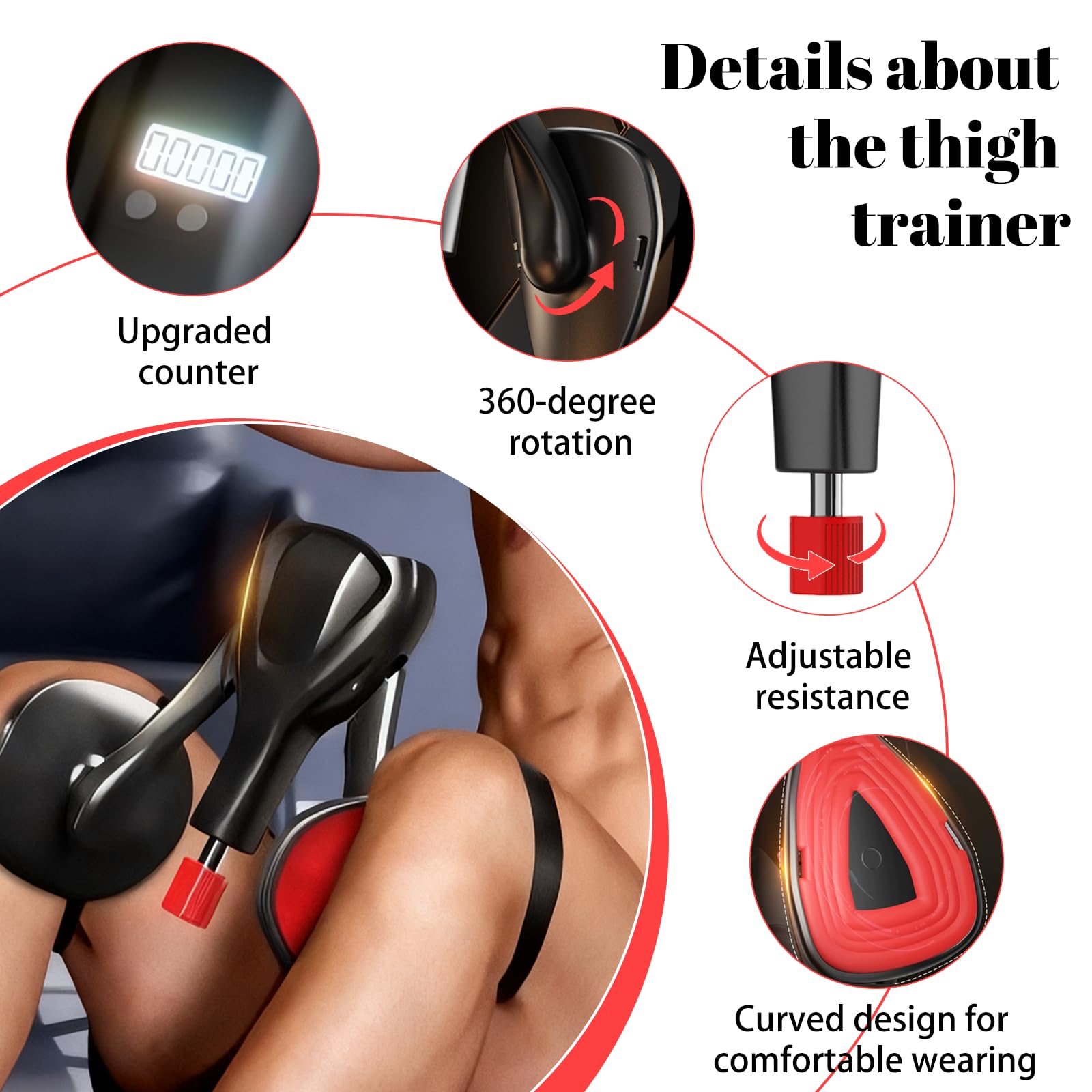 Appareil Musculation Fessier Femme Homme Appareil Musculation avec Compteur | Entraîneur de Muscle Pelvien Appareils Jambes et Cuisses avec Sangle Fixe, Fitness Maison