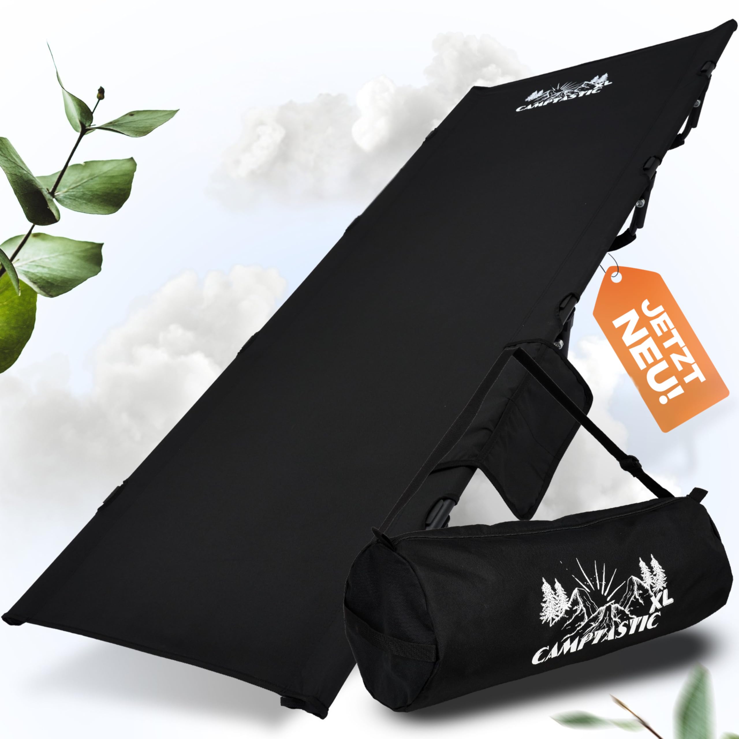 Camptastic Feldbett XL Ultraleicht kompakt 2,7kg | Campingbett klappbar robust | Tragbare Campingliege für Wandern Outdoor Camping