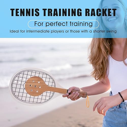 Miniatura 6 de Puntero de tenis Cuchara Práctica Bateo Precisamente Buen Control Mejorar la capacidad de respuesta Raqueta de entrenamiento de tenis de madera para