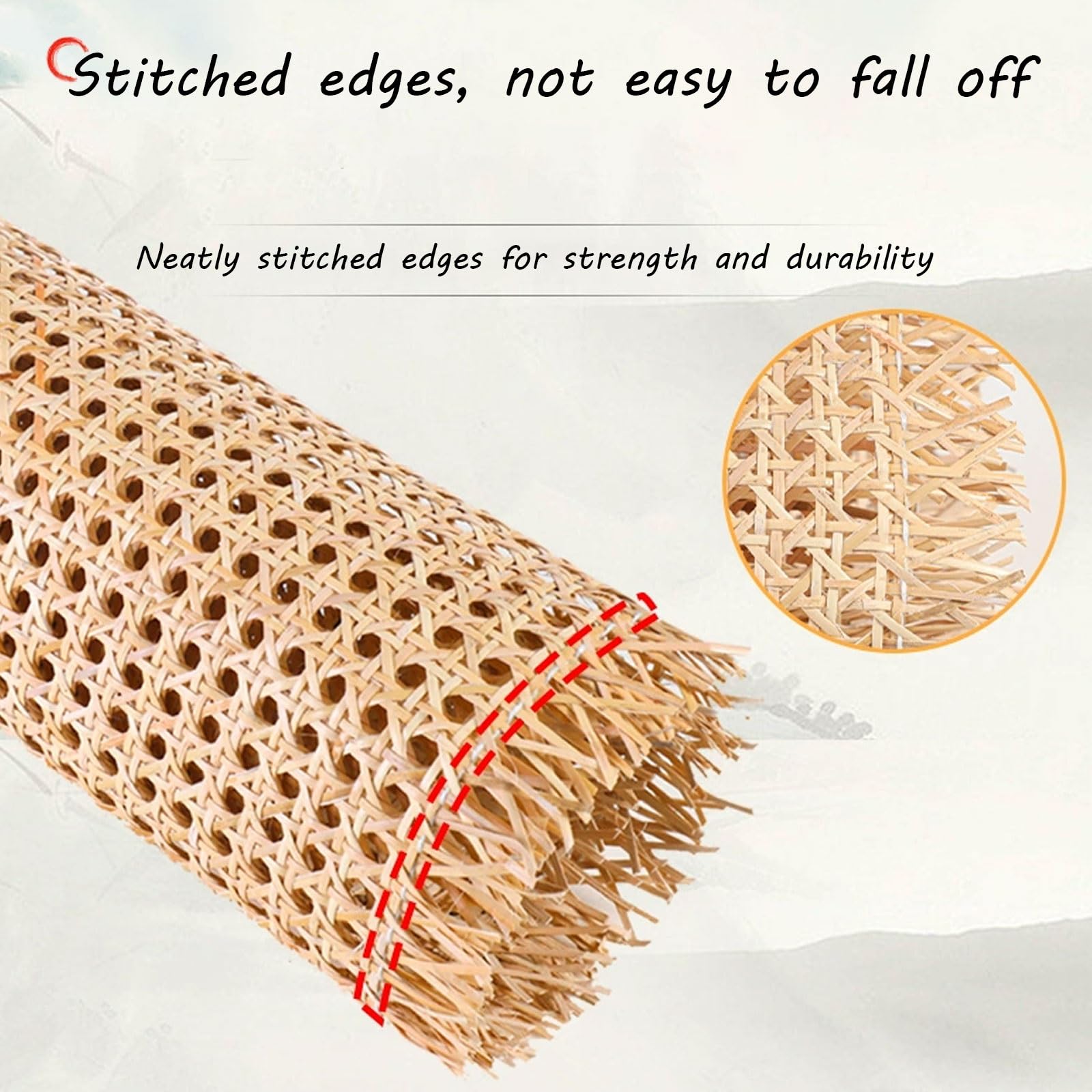 Rejilla de Mimbre Natural, Ratan Rollo Mimbre, Rollo de Ratán 80x100cm para Muebles, Mimbre Rollo, Rattan, Rollo Ratan, Material Plano de Ratán por Metros, Decoración para Sillas(80x250cm)