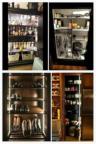 Miniatura 9 de Sensky Kit de tira de luces LED flexibles con interruptor de sensor de gabinete para pistola segura para armario, despensa, armario (8.2 ft)