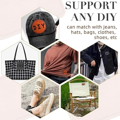 Miniatura 6 de 80 parches en blanco para sombreros, parches adhesivos de piel sintética para sombreros, reparación personalizada, suministros para coser láser