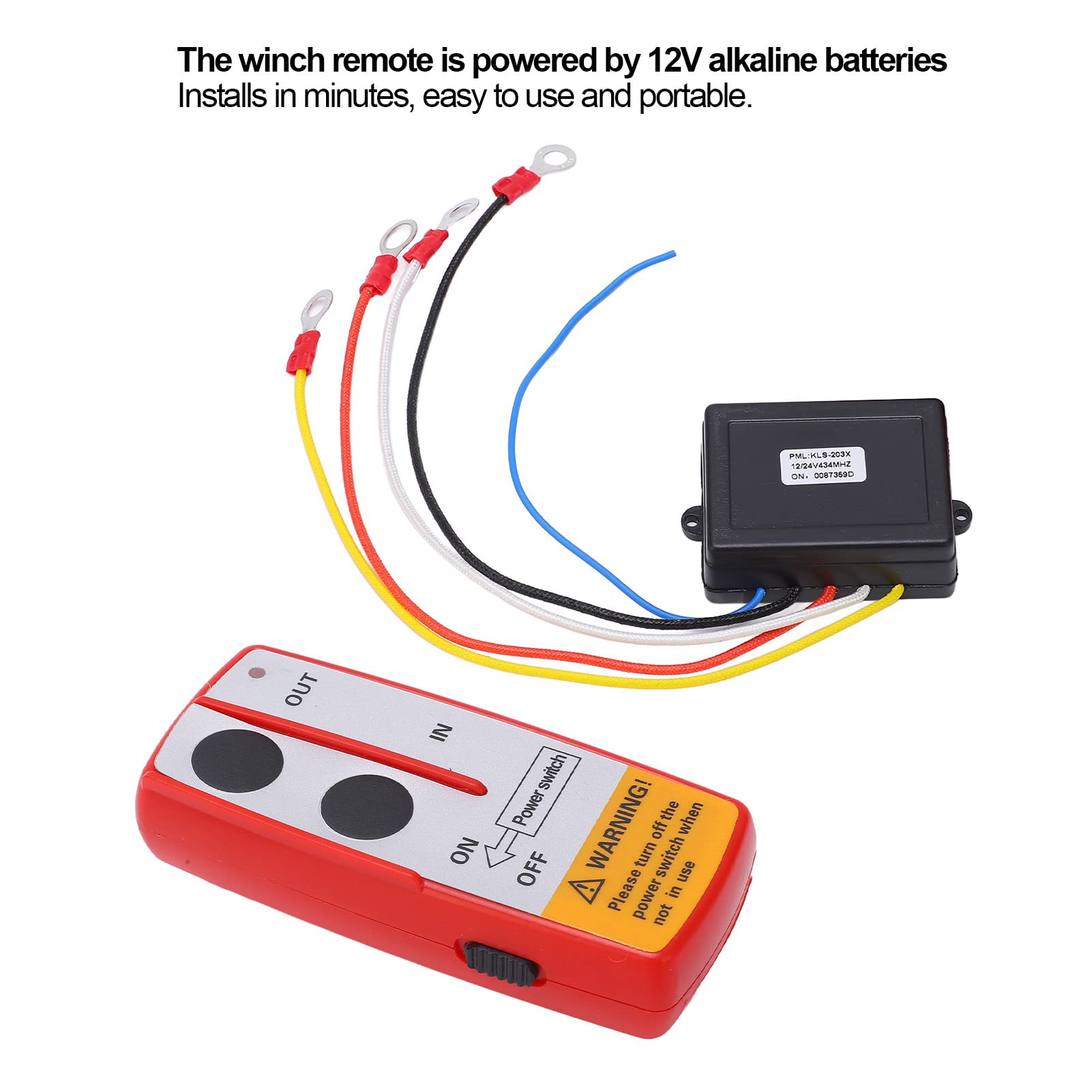 Kit di Controllo Telecomando Wireless Argano, Telecomando con un Verricello Badlands con Ricevitore 12V 24V per Camion ATV SUV