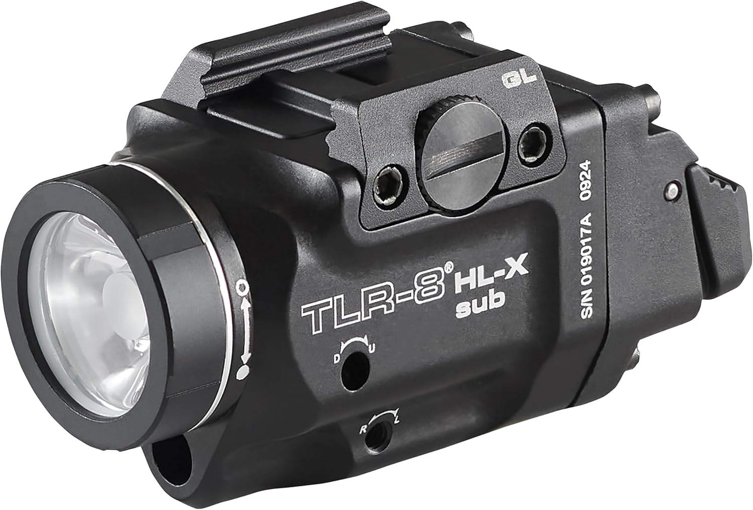 Streamlight 69466 TLR-8 HL-X sub USB 1000-Lumen Weapon Rail-Mounted Rechargeable Tactical Flashlight with Integrated Red Aiming Laser for Glock 43X/48 MOS and 43X/48 Rail Only, Black