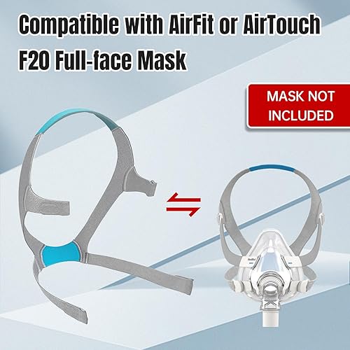 Miniatura 5 de Airfit f20 - Casco de repuesto para máscara CPAP, suministros CPAP para AirfitAirTouch F20, grande (sin máscara)